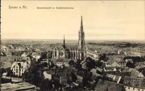 Ak Speyer am Rhein, Gesamtansicht, Gedächtniskirche