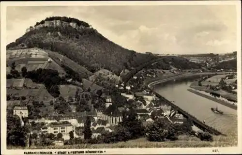 Ak Königstein an der Elbe Sächsische Schweiz, Stadt und Festung