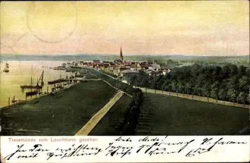 Ak Ostseebad Travemünde Lübeck, Panorama, Blick vom Leuchtturm