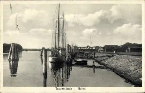 Ak Ostseebad Travemünde Lübeck, Hafen