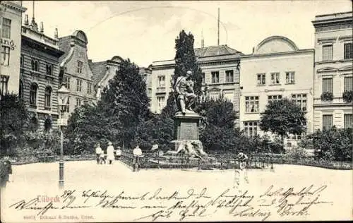 Ak Hansestadt Lübeck, Geibelplatz