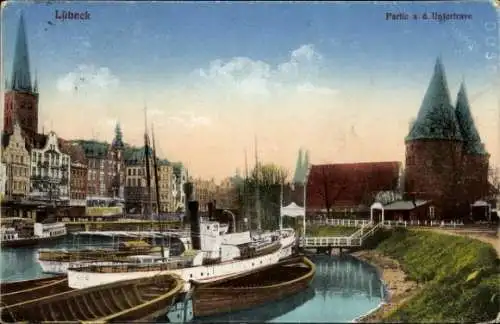 Ak Hansestadt Lübeck, An der Untertrave