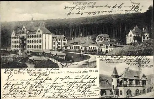 Ak Sandbach Breuberg im Odenwald Hessen, Ernst Ludwig-Heilstätte, Maschinenhaus