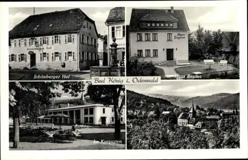 Ak Bad König im Odenwaldkreis Hessen, Schönberger Hof, Haus Regina, Kurgarten, Totalansicht
