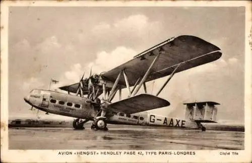 Ak Avion Hendley Page Typ 42, Hengist, G AAXE, Imperial Airways London