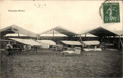 Ak Camp, Bleriot-Eindecker, Luftfahrt