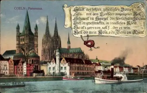 Ak Köln am Rhein, Panorama, Dom