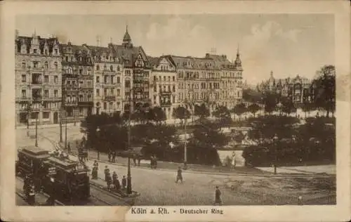 Ak Köln am Rhein, Deutscher Ring, Straßenbahn