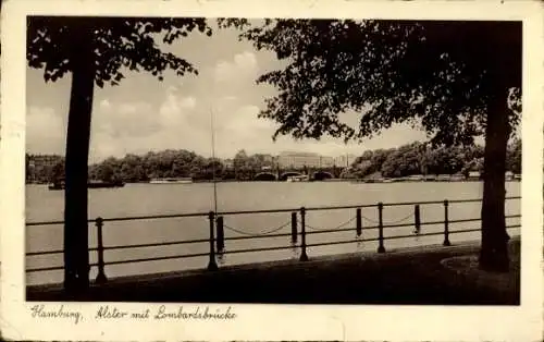 Ak Hamburg Mitte Neustadt, Alster, Lombardsbrücke