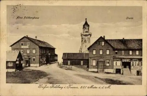 Ak Niederreifenberg Schmitten im Taunus, Großer Feldberg, Altes Feldberghaus, Turm