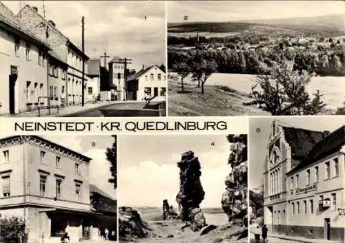 Ak Neinstedt Thale im Harz, HO Gaststätte Bauernschenke, Landwarenhaus, Teufelsmauer