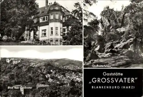 Ak Blankenburg am Harz, Gaststätte Grossvater, Großvaterfelsen, Panorama