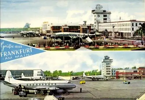 Ak Frankfurt am Main, Flughafen Rhein Main, Passagierflugzeuge Lufthansa