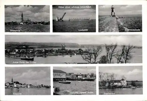 Ak Bad Arnis an der Schlei, Bilder einer schönen Schleifahrt, Schleimünde, Schleswig, Kappeln