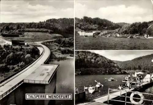 Ak Wendefurt Wendefurth Thale im Harz, Talsperre Wendefurth, Teilansichten, Ruderboote