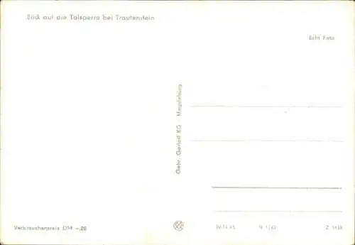 Ak Trautenstein Oberharz am Brocken, Talsperre