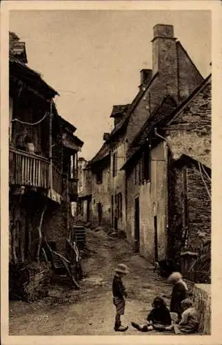 Ak Argentat Corrèze, alte Straße, Kinder