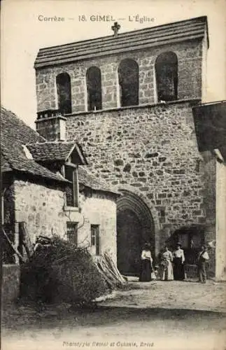 Ak Gimel les Cascades Correze, Kirche