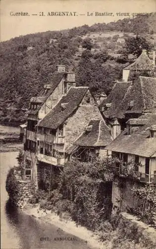 Ak Argentat Correze, Le Bastier, vieux quartier