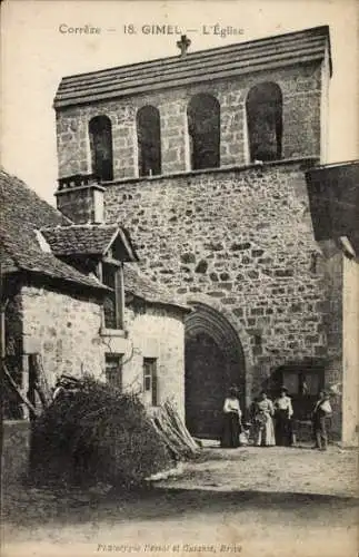 Ak Gimel les Cascades Correze, Kirche