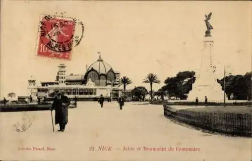 Ak Nizza Nizza Alpes Maritimes, Pier, Centennial Monument