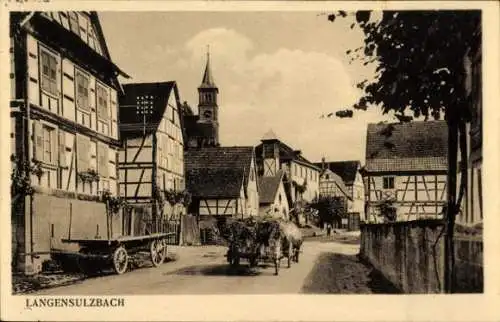 Ak Langensoultzbach Langensulzbach Elsass Bas Rhin, Straßenpartie