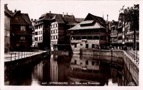 Ak Strasbourg Straßburg Elsass Bas Rhin, Le Bain aux Plantes