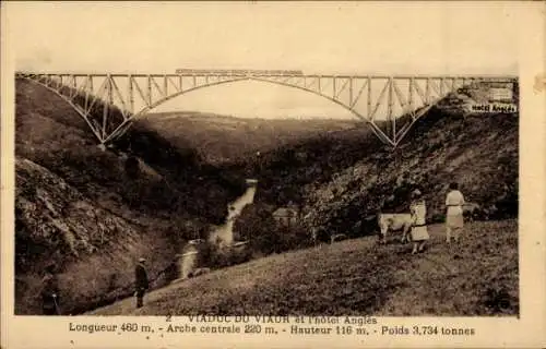 Ak Tanus Tarn, Viaduc du Viaur, Hotel Angles