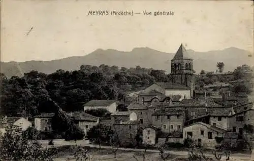 Ak Meyras Ardeche, Gesamtansicht, Kirche