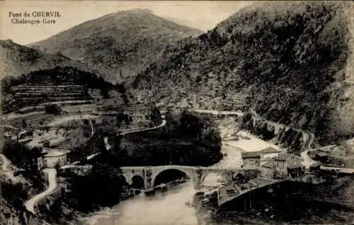 Ak Chalencon Ardèche, Pont de Chervil, Chalencon-Gare