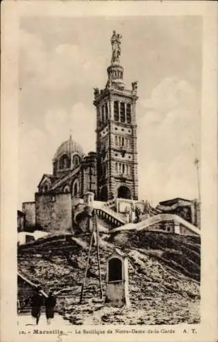 Ak Marseille Bouches du Rhône, Basilika Notre-Dame-de-la-Garde