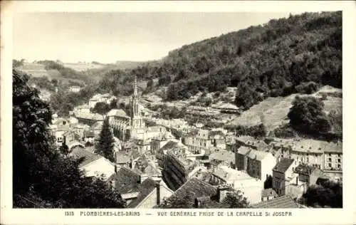 Ak Plombières les Bains Lothringen Vosges, Gesamtansicht, Blick von der Kapelle St. Joseph