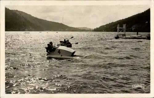 Ak Gérardmer Lothringen Vosges, See, Tretboot