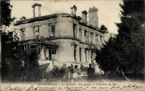 Ak Craonnelle Aisne, Le Chateau, Alle gauche et Cimetiere du Parc