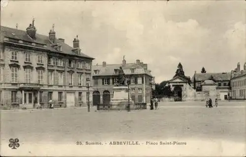 Ak Abbeville Somme, Place Saint Pierre
