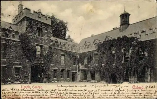 Ak Oxford Oxfordshire England, Lincoln College