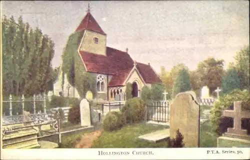 Künstler Ak Hollington England, Kirche