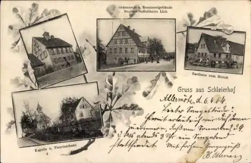 Ak Hamburg Bergedorf Allermöhe, Kapelle, Vicariatshaus, Brennereigebäude, Gasthaus zum Hirsch