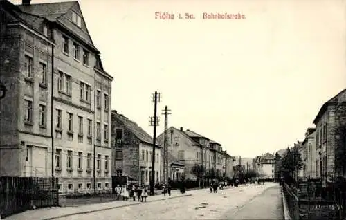 Ak Flöha in Sachsen, Bahnhofstraße