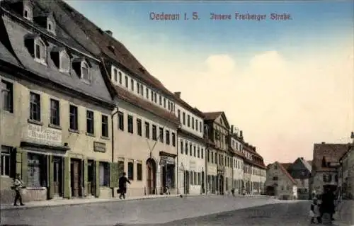 Ak Oederan Sachsen, Innere Freiberger Straße, Geschäft