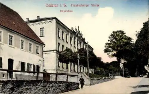 Ak Oederan Sachsen, Frankenberger Straße, Bürgerschule