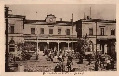 Ak Großenhain in Sachsen, Cottbuser Bahnhof