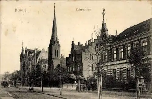 Ak Hameln an der Weser, Osterwalltor, Kirche