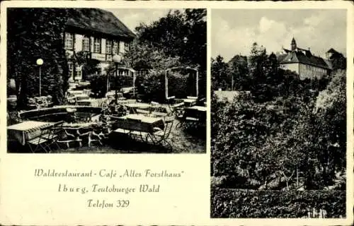 Ak Bad Iburg in Niedersachsen, Waldwirtschaft Freudenthal, Terrasse, altes Forsthaus