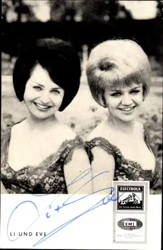 Ak Schauspielerin Li und Eve, Portrait, Autogramm, Sängerinnen