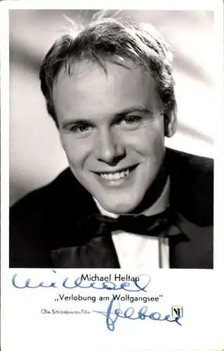 Ak Schauspieler Michael Heltau, Portrait, Autogramm, Verlobung am Wolfgangsee