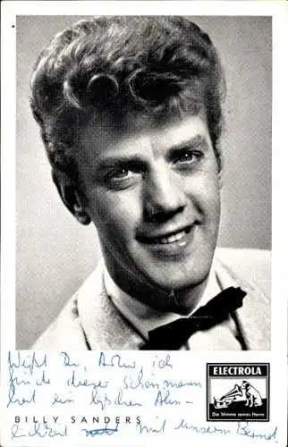 Ak Schauspieler Billy Sanders, Portrait, Autogramm, Sänger