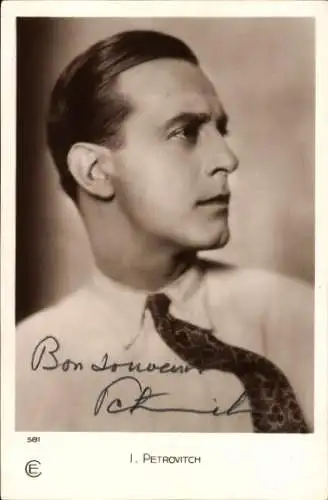 Ak Schauspieler I. Petrovitch, Portrait, Autogramm