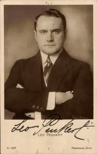 Ak Schauspieler Leo Peukert, Portrait, Autogramm