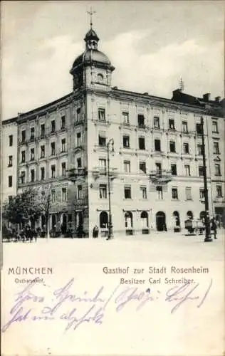 Ak Ostbahnhof München, Gasthof zur Stadt Rosenheim